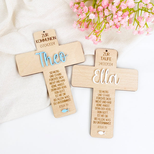 personalisiertes Kreuz Taufe / Kommunion
