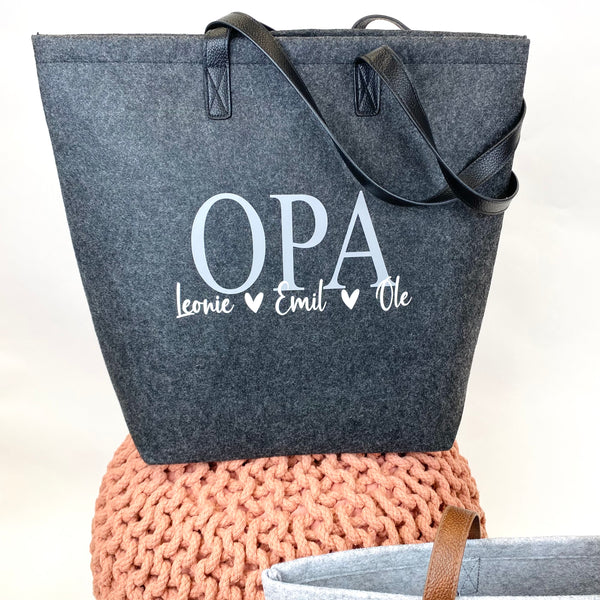 Filztasche Oma / Opa / Mama mit Namen
