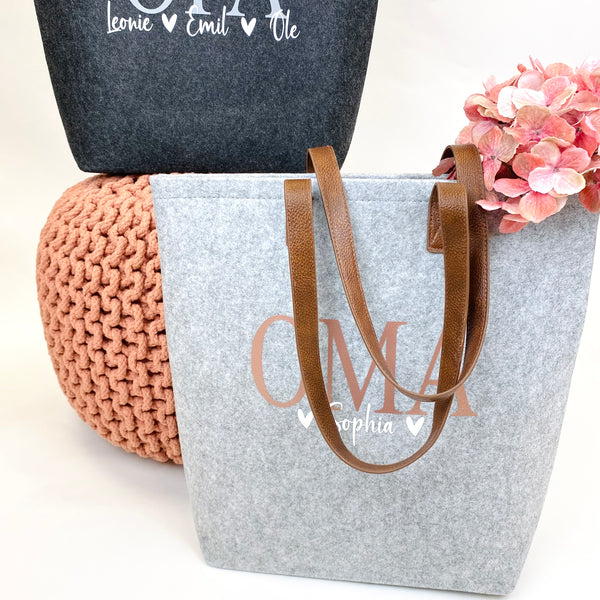 Filztasche Oma / Opa / Mama mit Namen