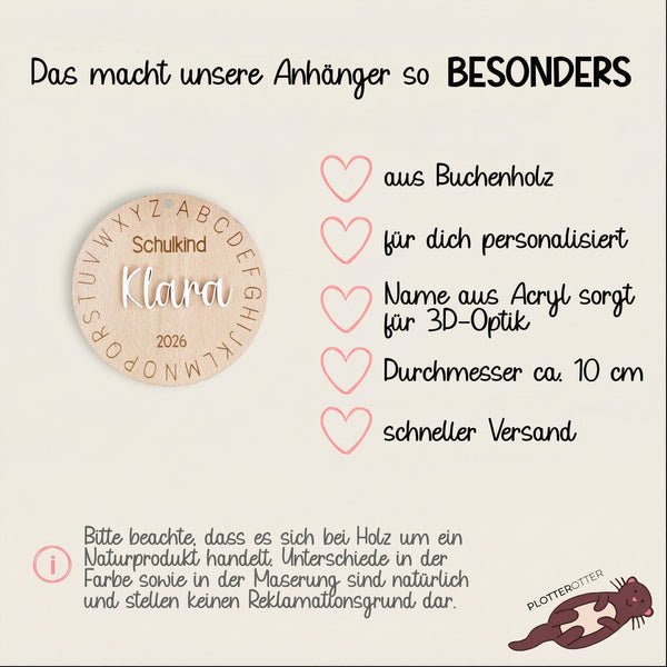Anhänger Schultüte Alphabet