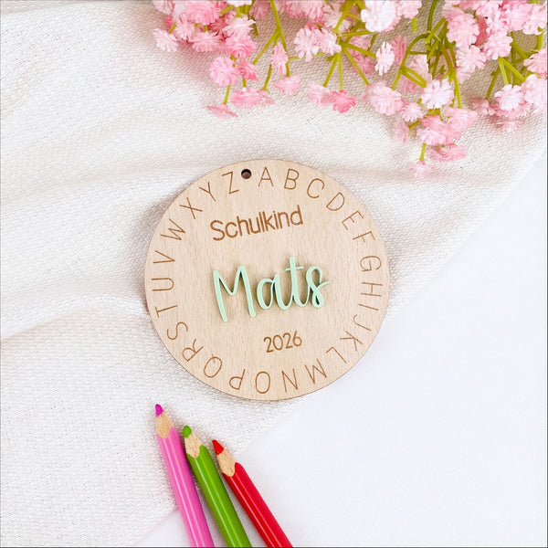 Anhänger Schultüte Alphabet