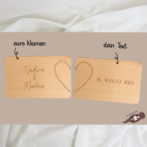 2er Set Brettchen Paargeschenk