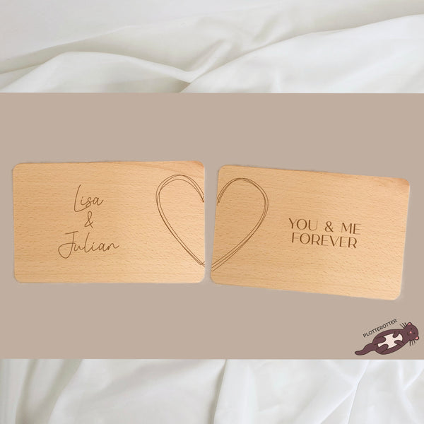 2er Set Brettchen Paargeschenk
