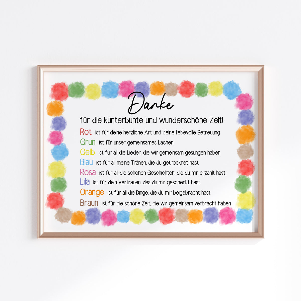 Karte Abschied - Danke für die kunterbunte Zeit