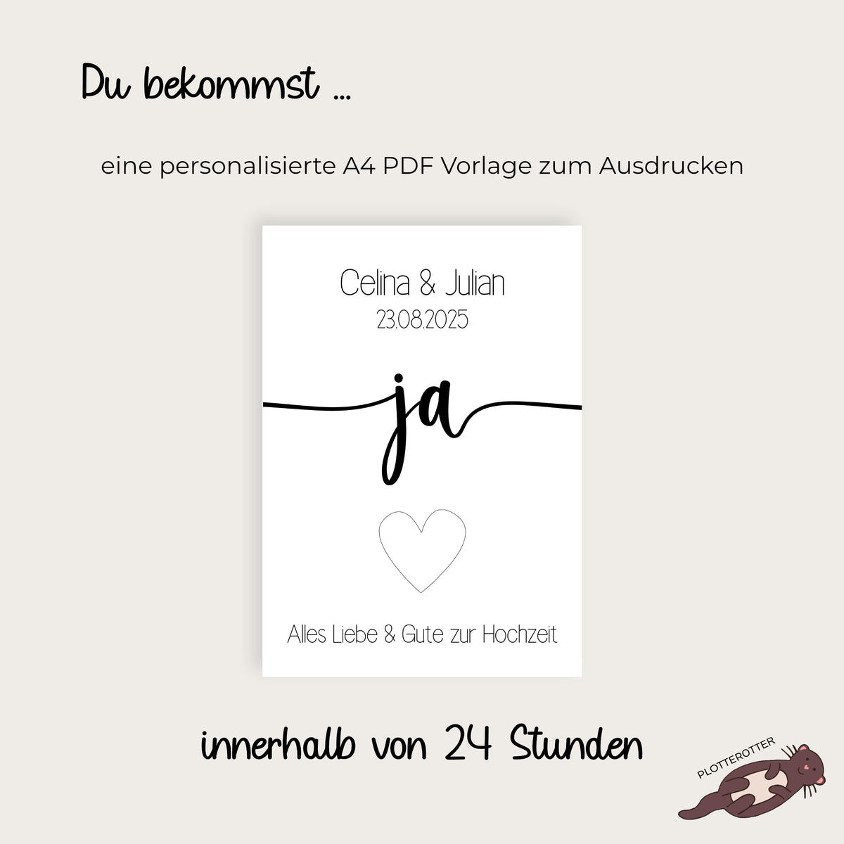 Poster Hochzeit Ja