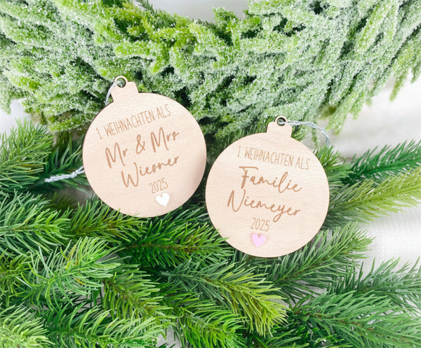 Hochzeitsgeschenk Weihnachtskugel Mr & Mrs