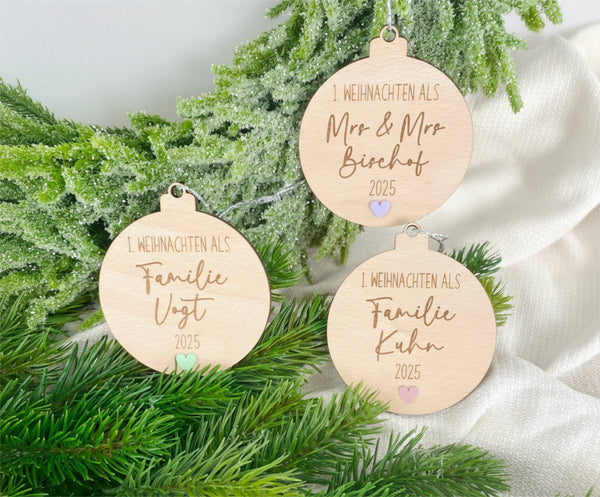 Hochzeitsgeschenk Weihnachtskugel Mr & Mrs