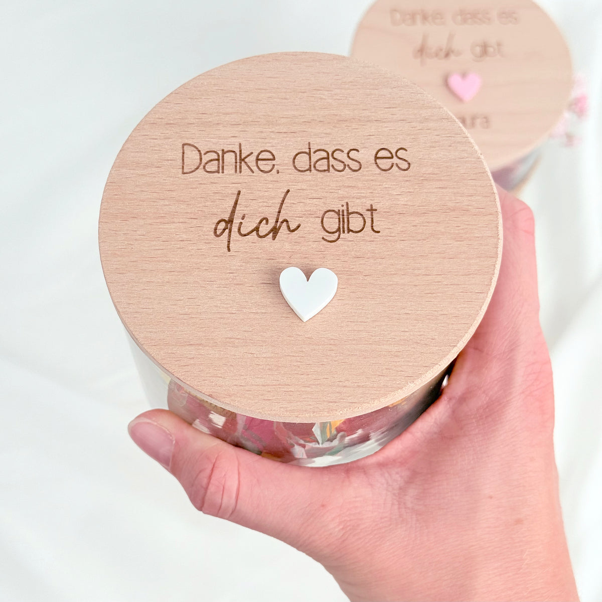 Geschenkglas Danke, dass es dich gibt