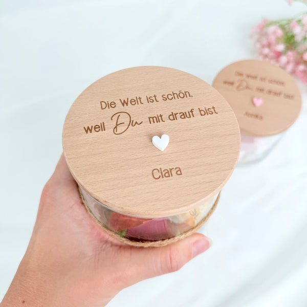 Vorratsglas die Welt ist schön