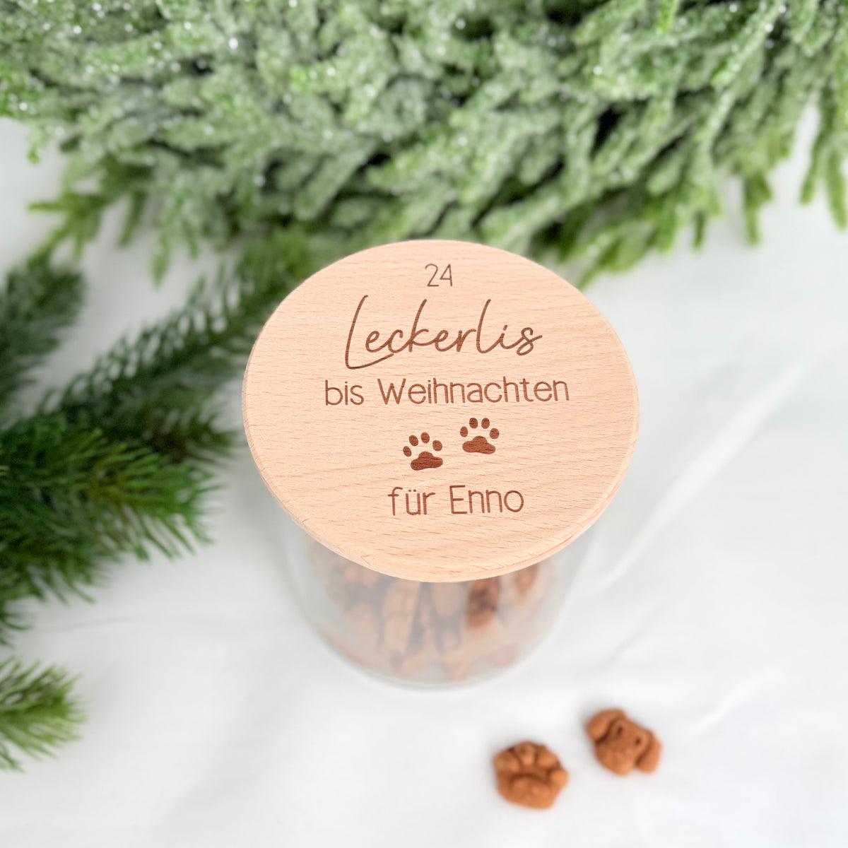 Geschenkglas 24 Leckerlis bis Weihnachten