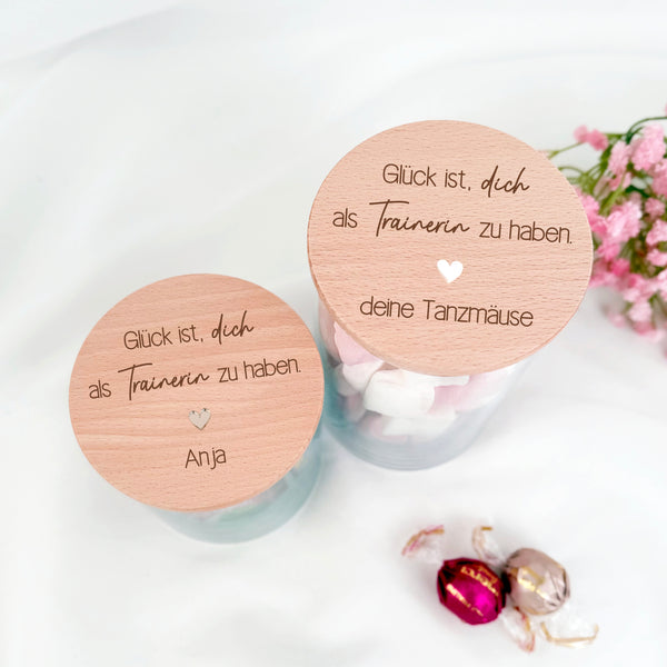 Vorratsglas Glück ist dich als Trainerin zu haben