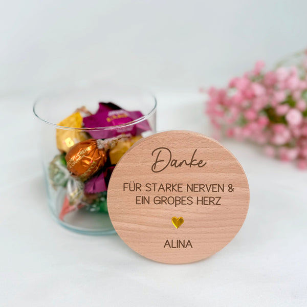 Vorratsglas Danke für starke Nerven & ein großes Herz