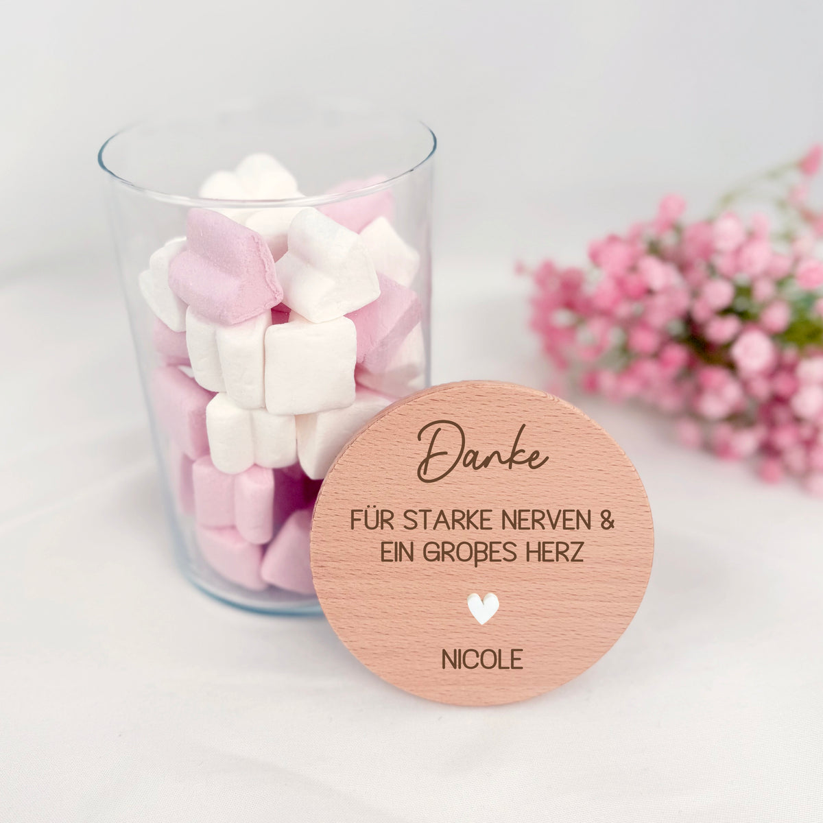 Geschenkglas Danke für starke Nerven & ein großes Herz