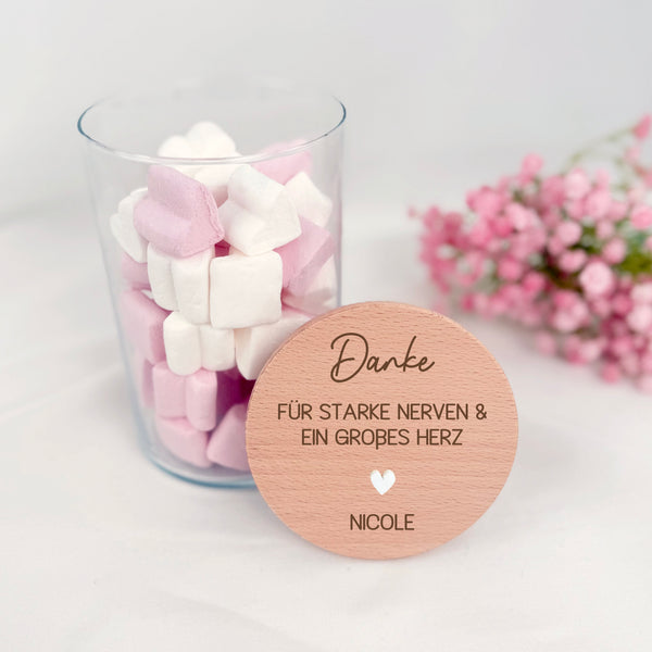 Vorratsglas Danke für starke Nerven & ein großes Herz