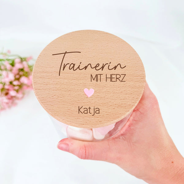 Vorratsglas Trainerin mit Herz