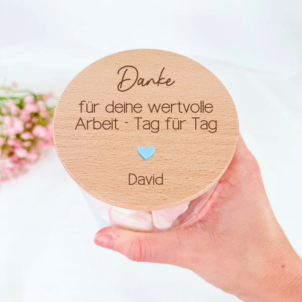 Vorratsglas wertvolle Arbeit