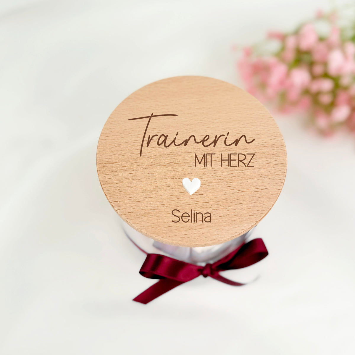 Geschenkglas Trainerin mit Herz