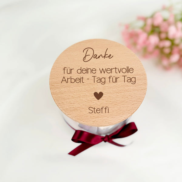 Vorratsglas wertvolle Arbeit