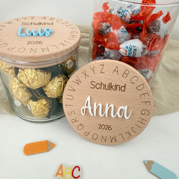 Vorratsglas Einschulung A-Z