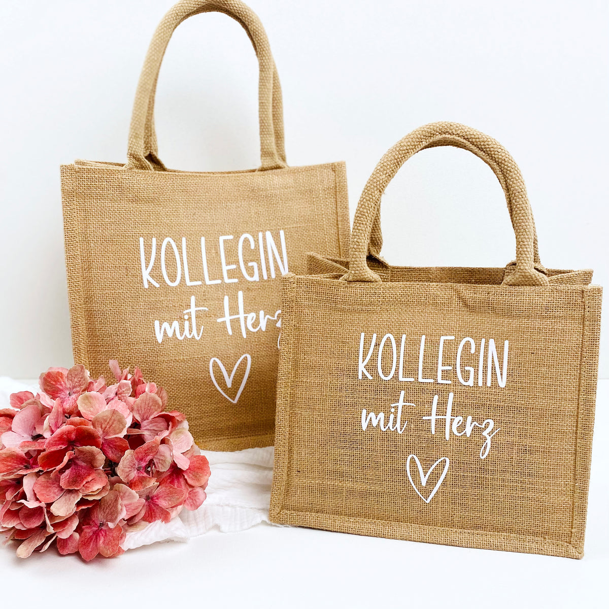 Tasche Kollegin mit Herz Jute