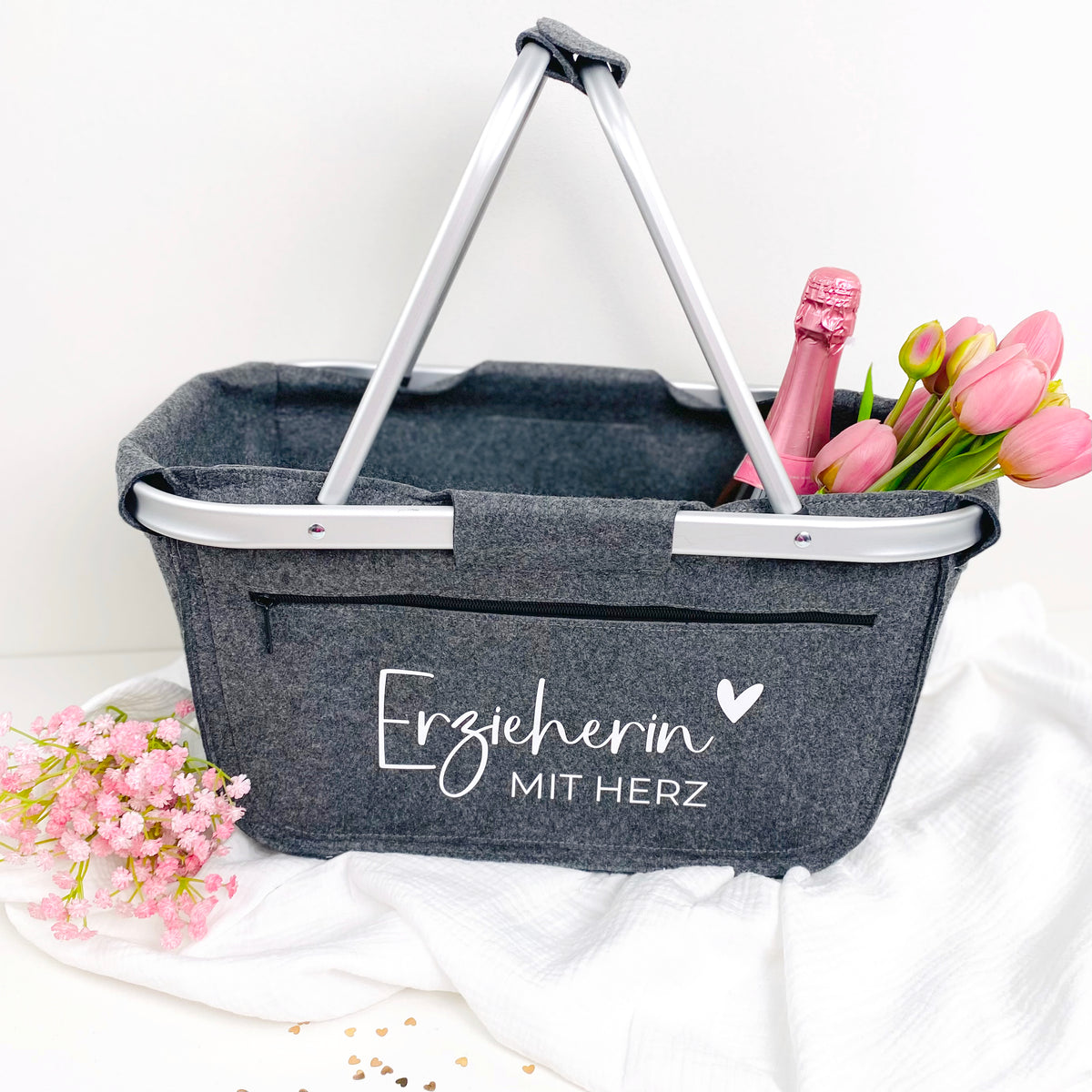 Einkaufskorb Erzieherin mit Herz