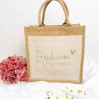 Tasche Erzieherin mit Herz Jute/Baumwolle