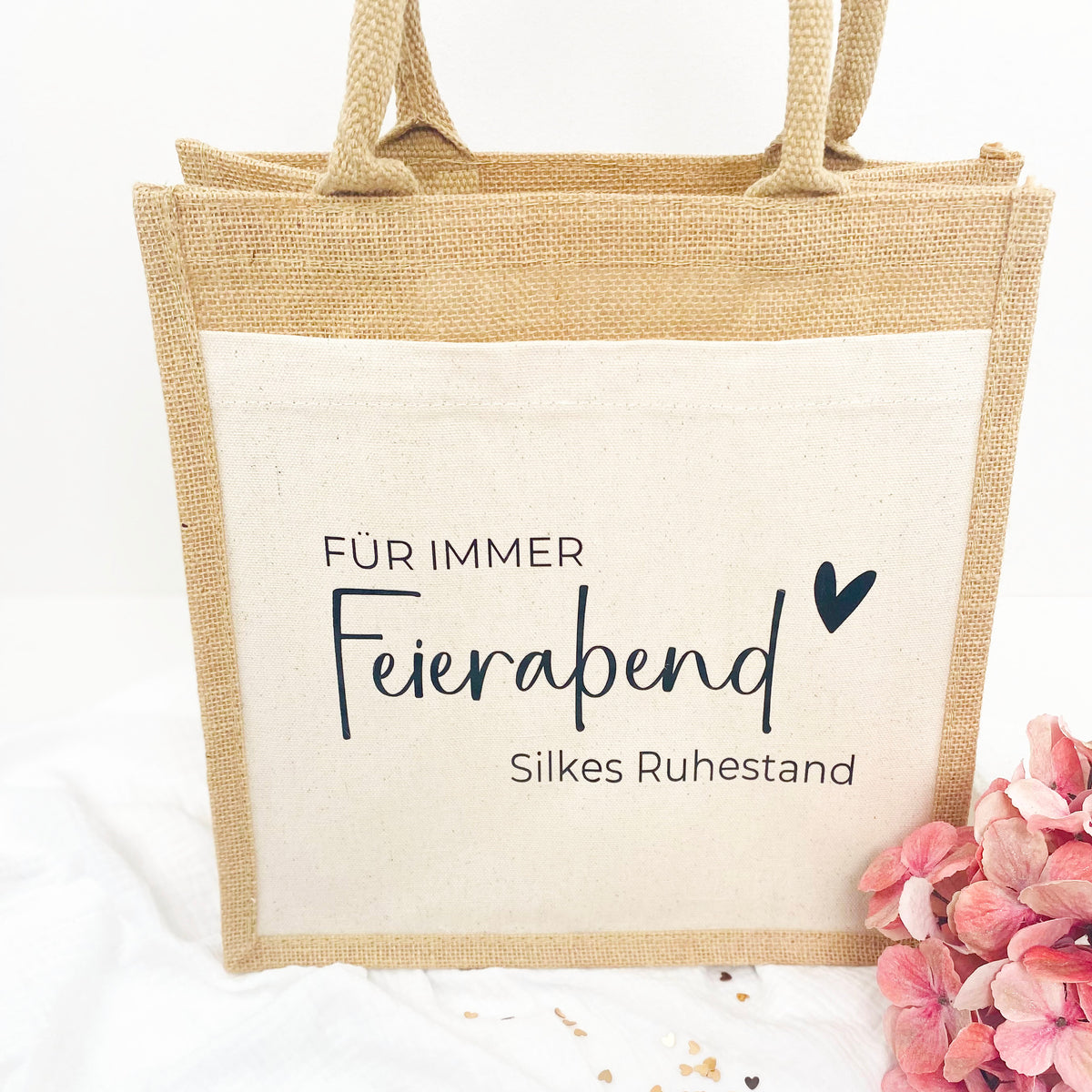 Tasche Für immer Feierabend Jute/Baumwolle