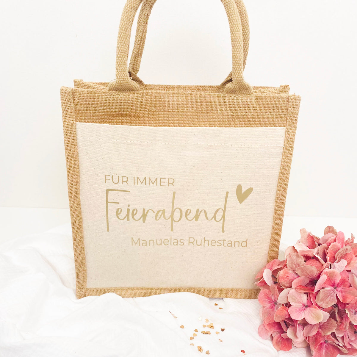 Tasche Für immer Feierabend Jute/Baumwolle