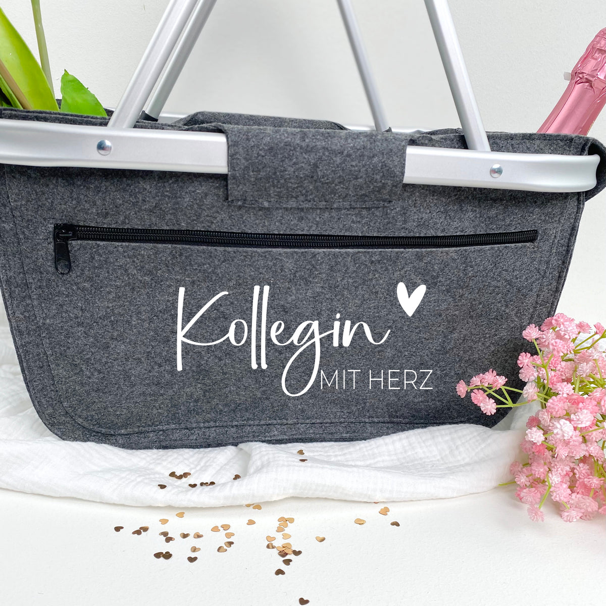 Einkaufskorb Kollegin mit Herz