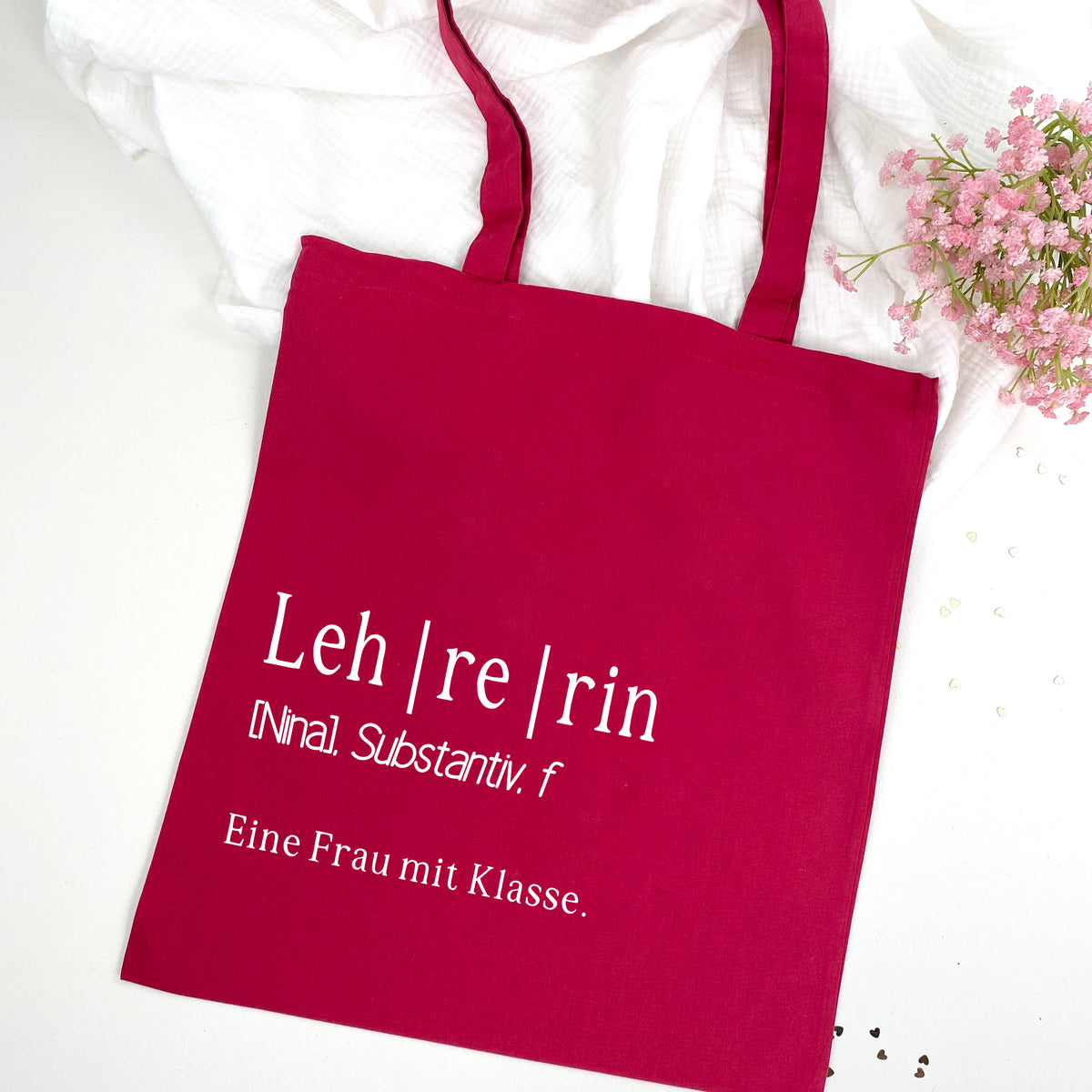 Beutel Lehrerin Eine Frau mit Klasse