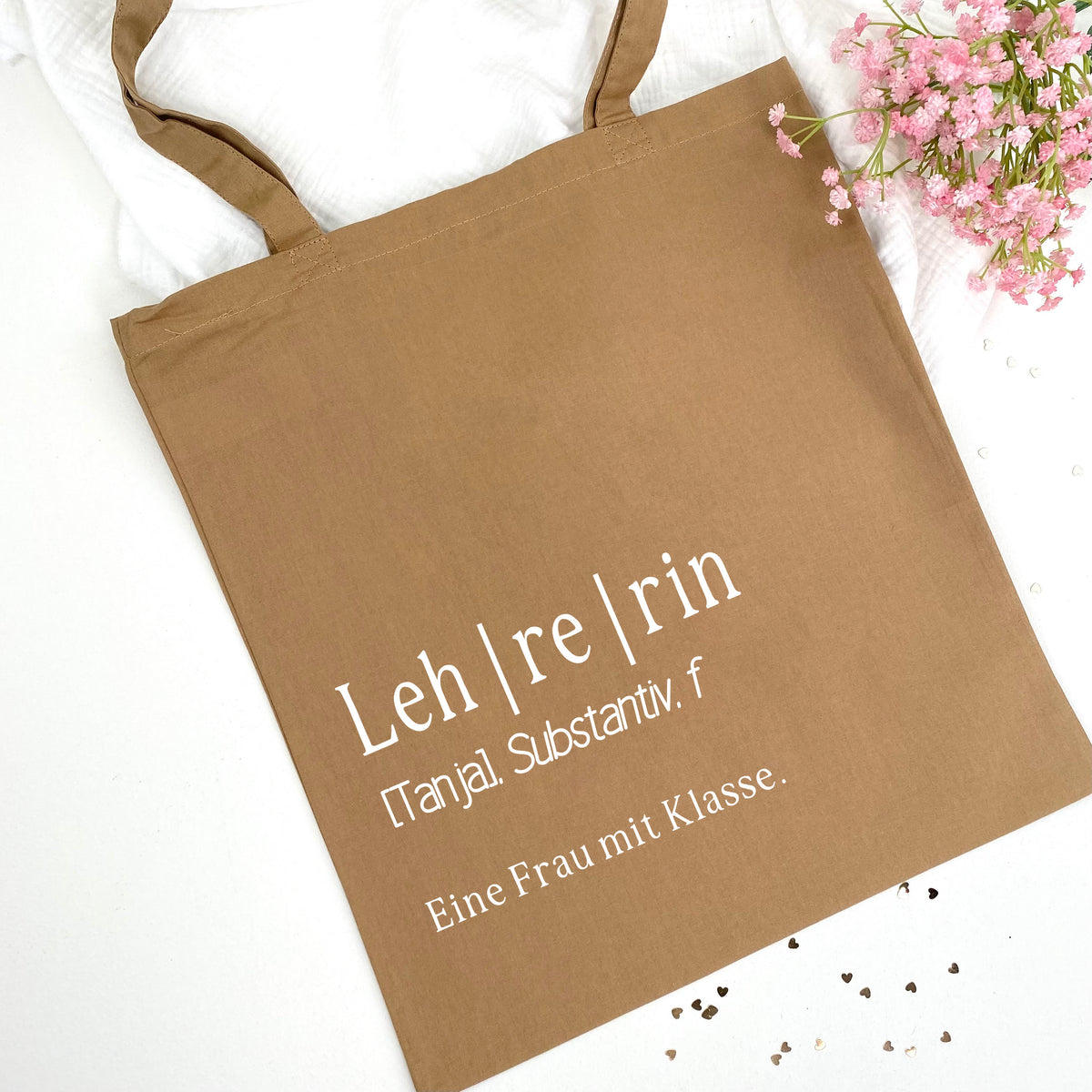 Beutel Lehrerin Eine Frau mit Klasse