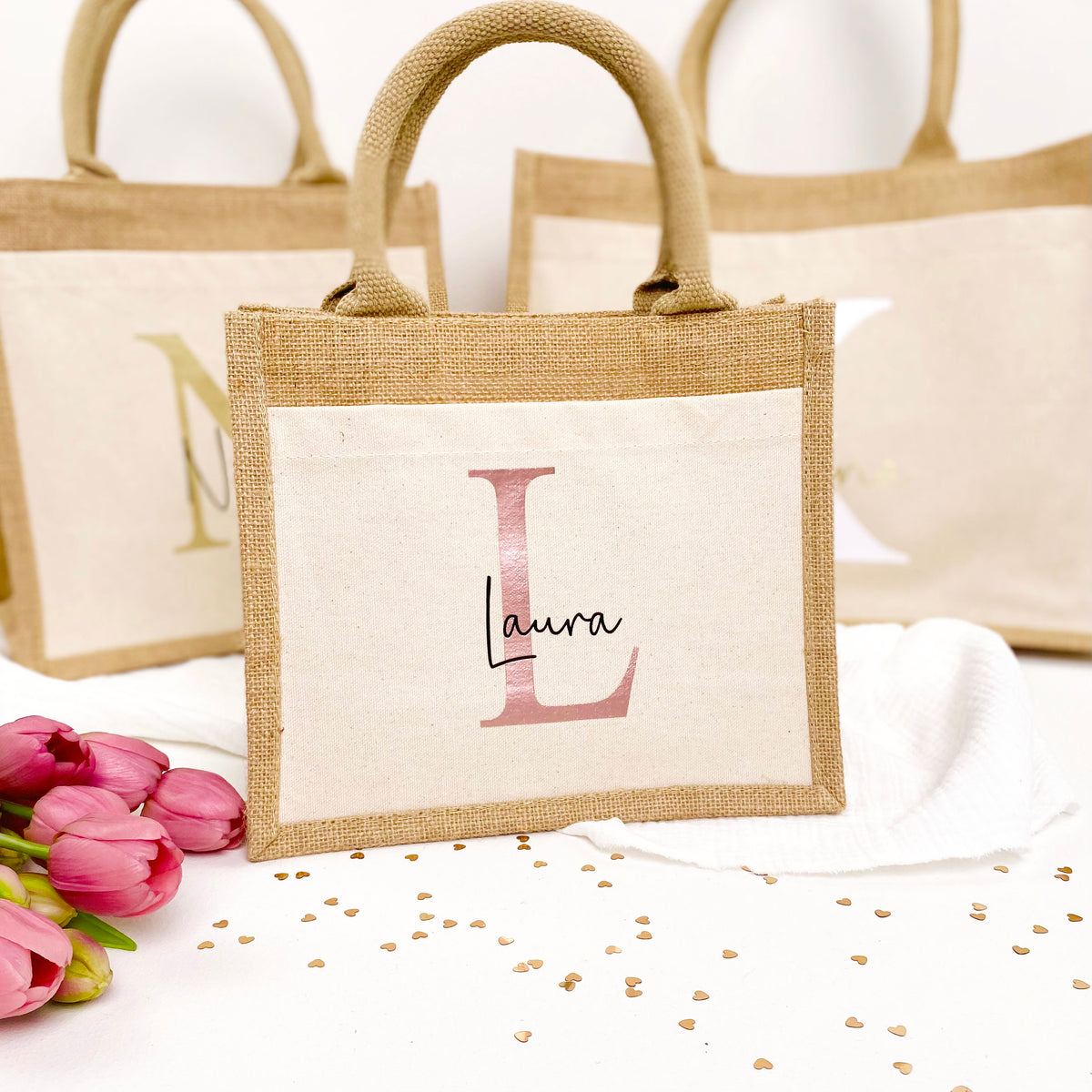 Tasche Initial Jute/Baumwolle