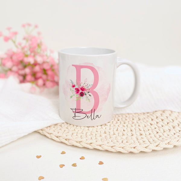 Tasse Initial floral