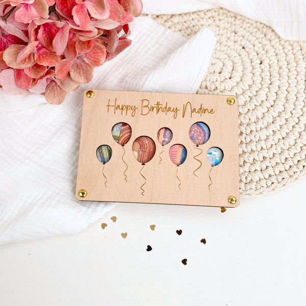 Geldgeschenk Holzkarte Geburtstag