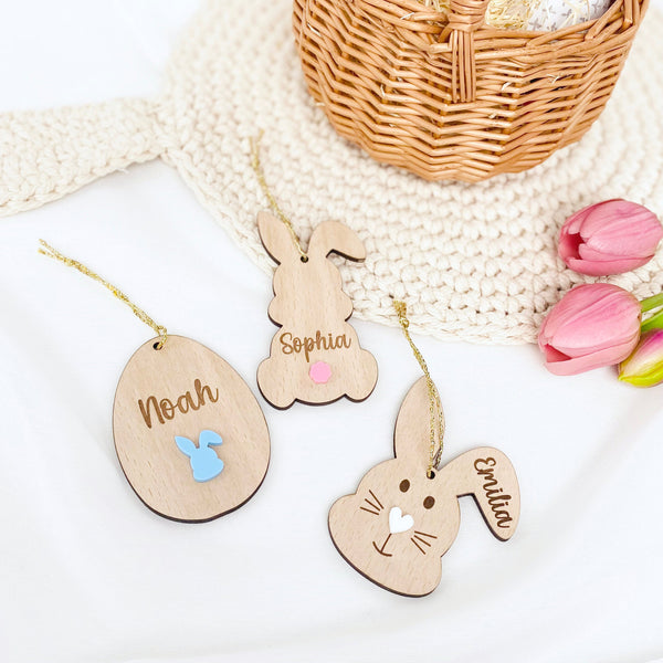 Osterdeko Holz Anhänger personalisiert