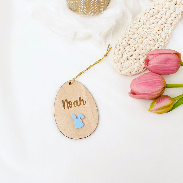 Osterdeko Holz Anhänger personalisiert