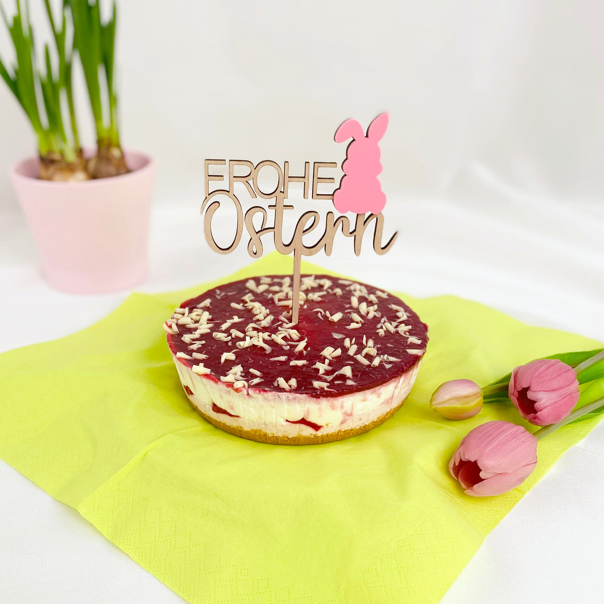 Tischdeko / Blumenstecker / Kuchenstecker Frohe Ostern