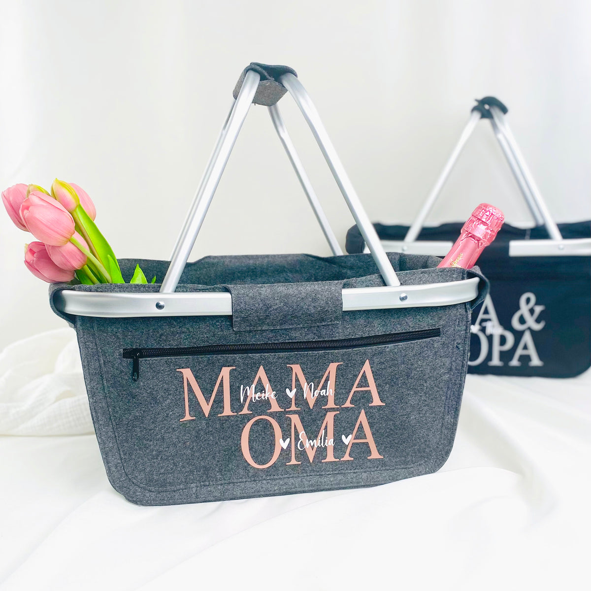 Einkaufskorb Mama & Oma mit Kindernamen