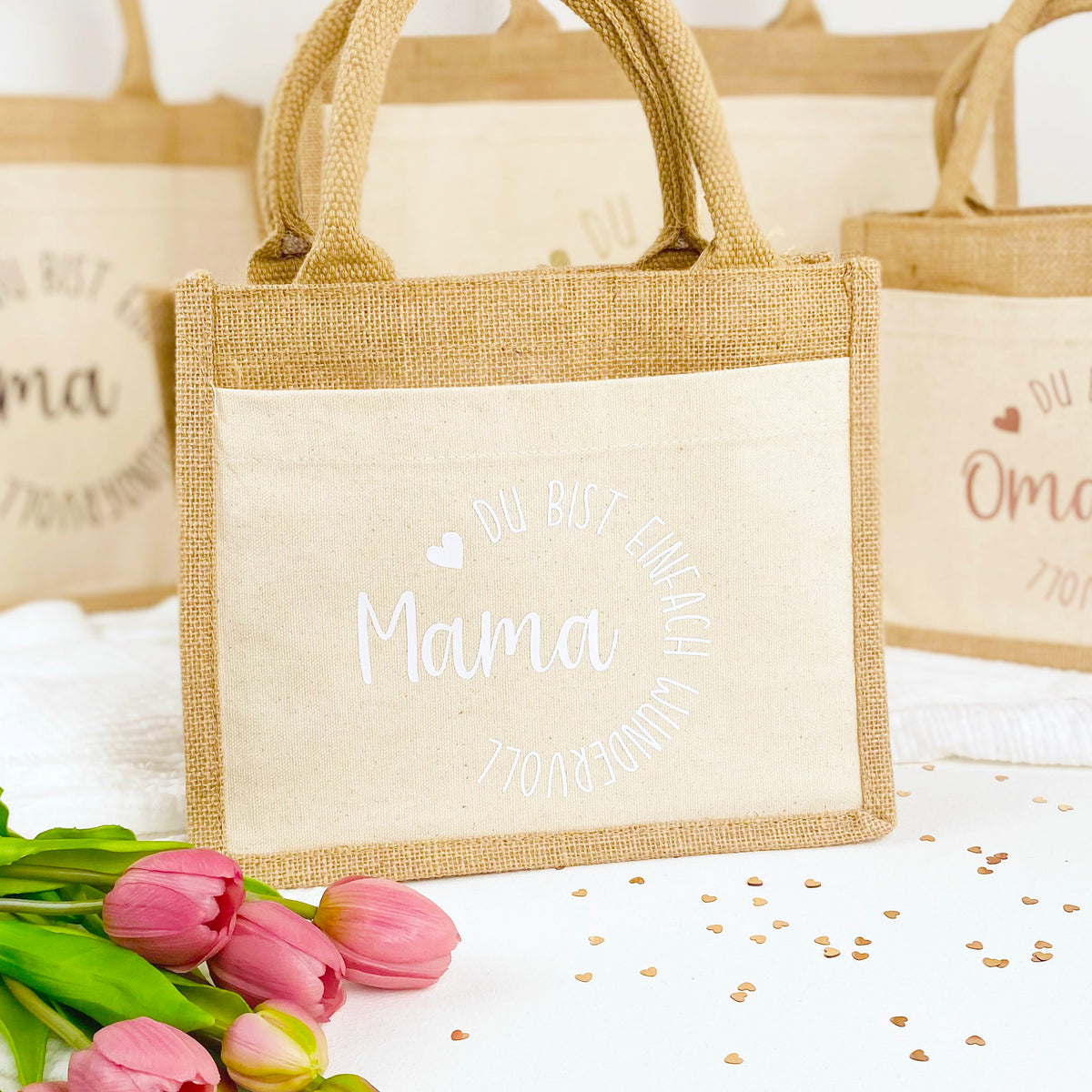 Tasche du bist einfach wundervoll Jute/Baumwolle