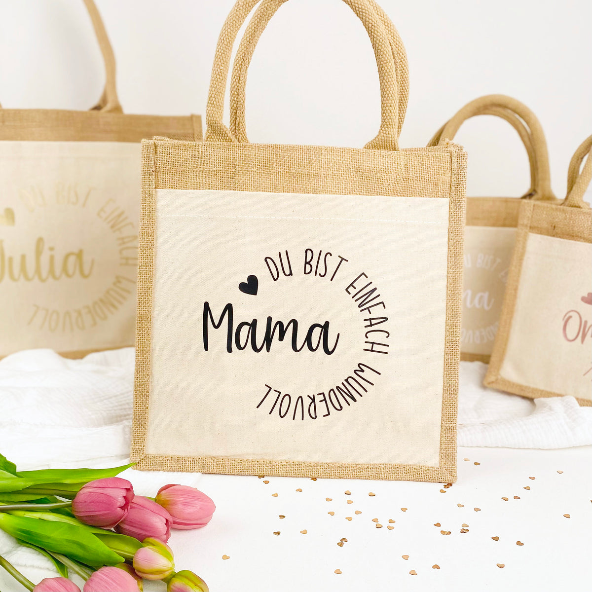 Tasche du bist einfach wundervoll Jute/Baumwolle