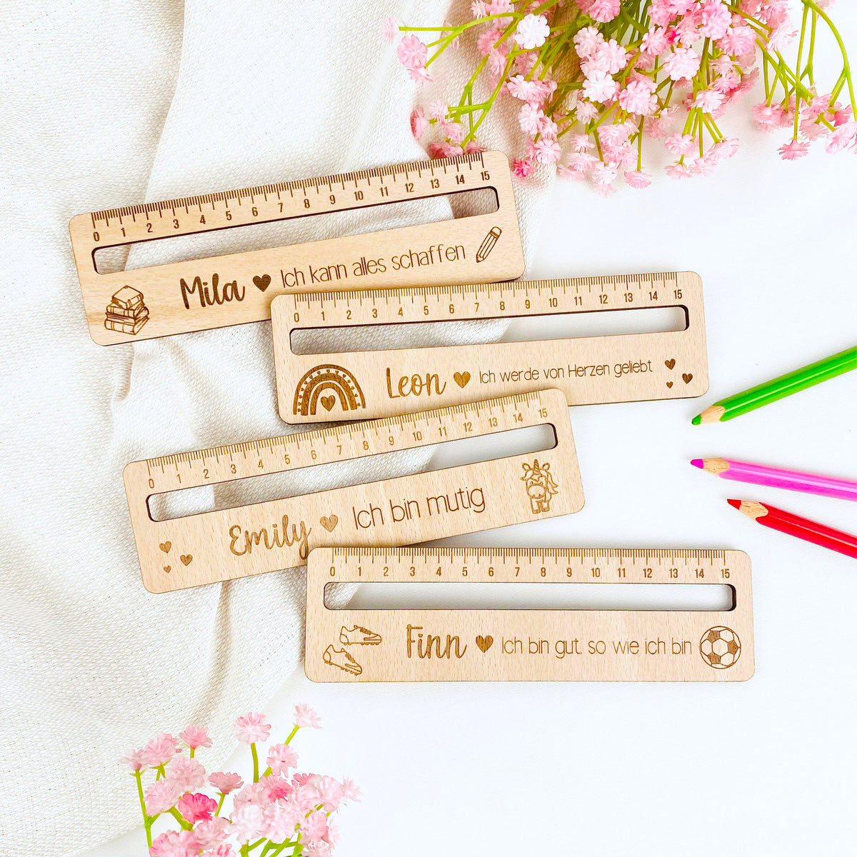 personalisierte Lesehilfe inkl. Lineal - Affirmation