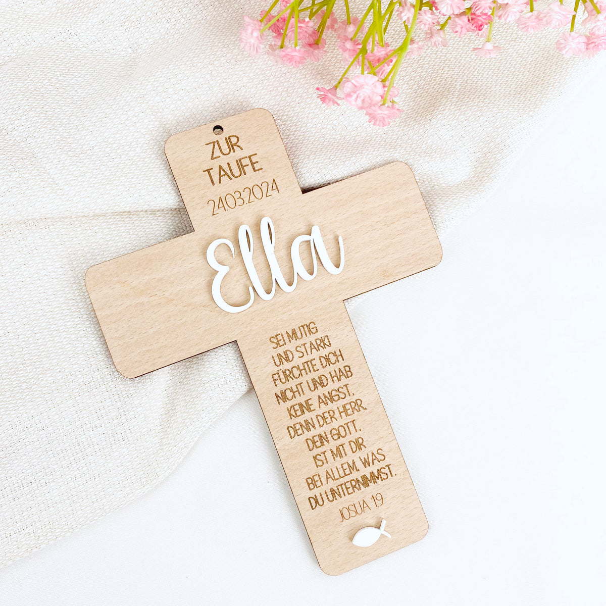 personalisiertes Kreuz Taufe / Kommunion