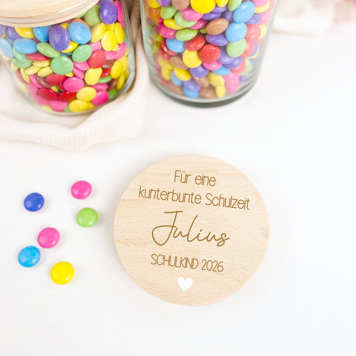 Geschenkglas Einschulung Kunterbunte Schulzeit