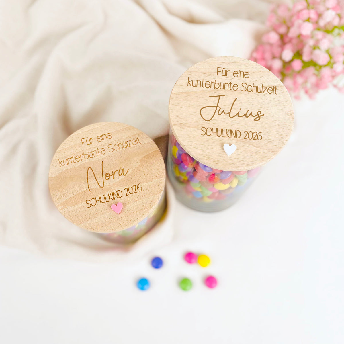 Geschenkglas Einschulung Kunterbunte Schulzeit