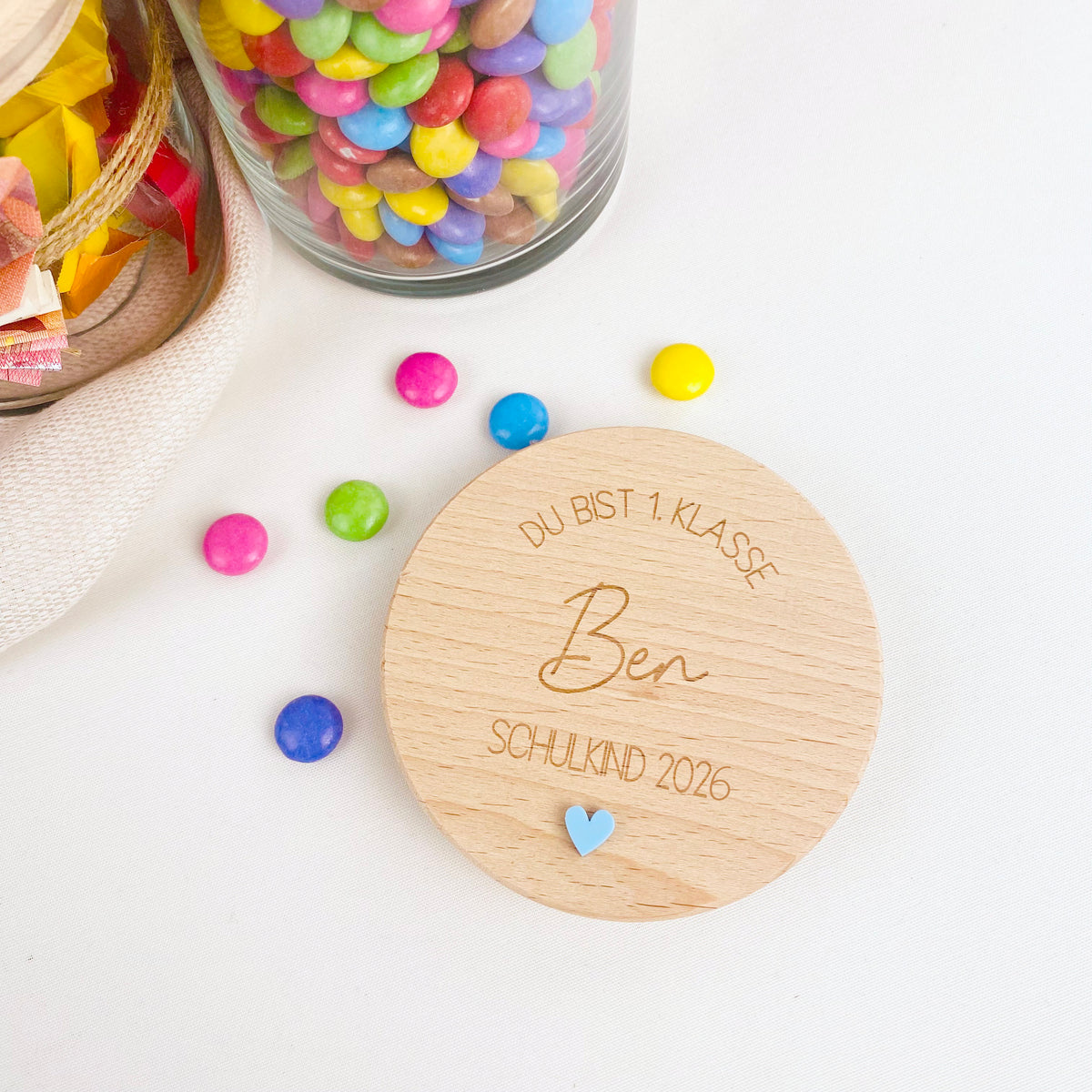 Geschenkglas Einschulung Du bist 1. Klasse