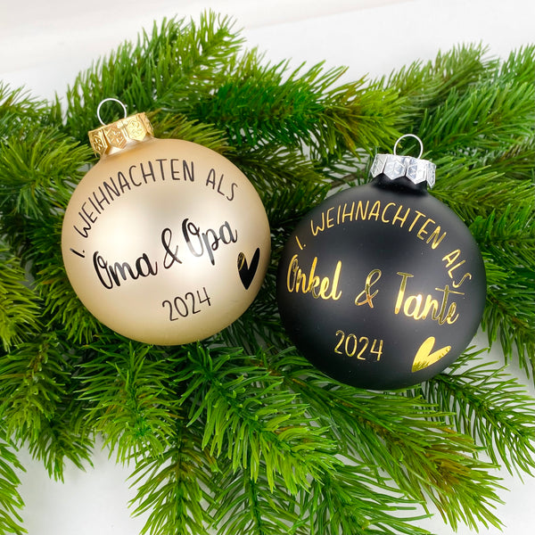 Weihnachtskugel Glas Geschenk Oma und Opa