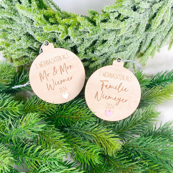 Hochzeitsgeschenk Weihnachtskugel Mr & Mrs