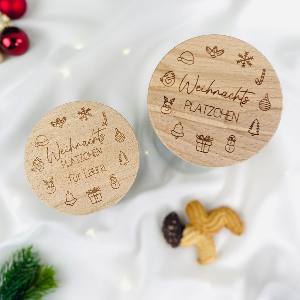 Geschenkglas Weihnachtsplätzchen mit Motiven
