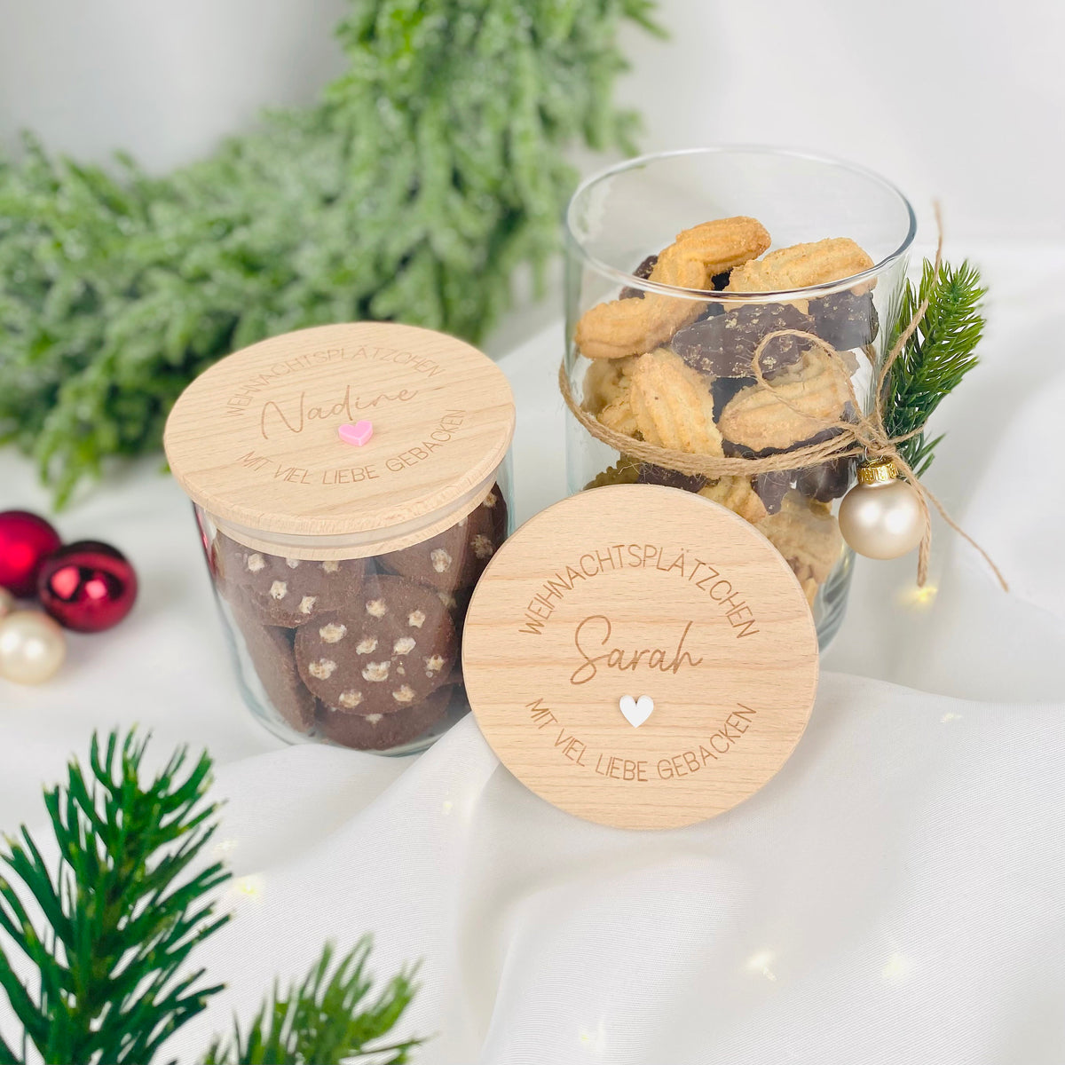 Geschenkglas Weihnachtsplätzchen mit viel Liebe gebacken