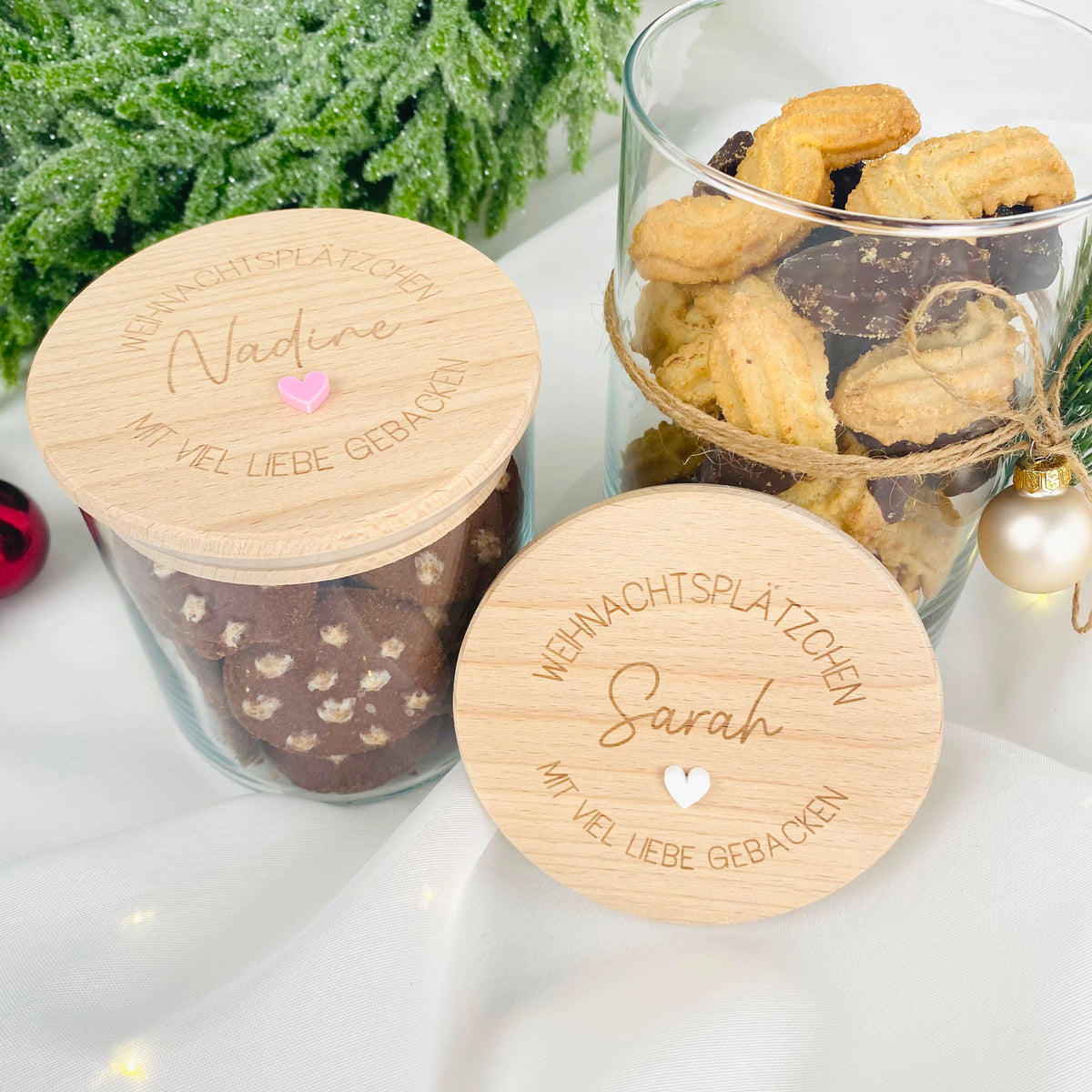 Geschenkglas Weihnachtsplätzchen mit viel Liebe gebacken